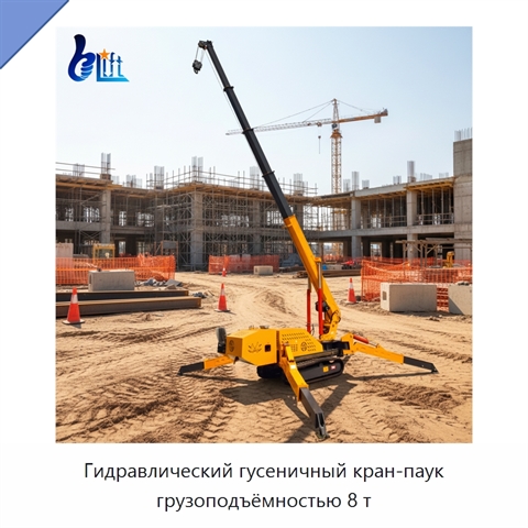 Гидравлический гусеничный кран-паук грузоподъёмностью 8 т