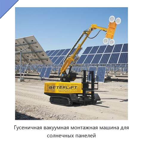 Гусеничная вакуумная монтажная машина для солнечных панелей