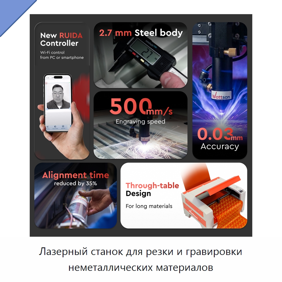 Лазерный станок для резки и гравировки неметаллических материалов — Лазерные гравировальные станки