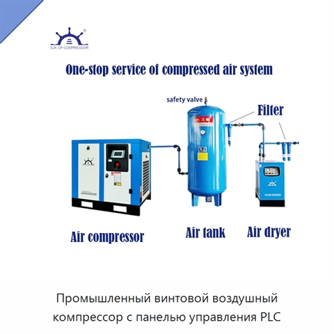 Промышленный винтовой воздушный компрессор с панелью управления PLC