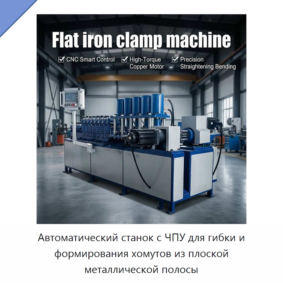 Автоматический станок с ЧПУ для гибки и формирования хомутов из плоской металлической полосы — Гибочные станки