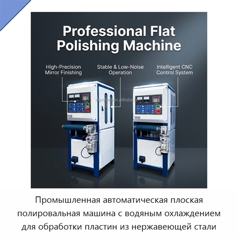 Промышленная автоматическая плоская полировальная машина с водяным охлаждением для обработки пластин из нержавеющей стали