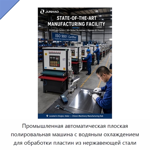 Промышленная автоматическая плоская полировальная машина с водяным охлаждением для обработки пластин из нержавеющей стали