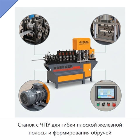 Станок с ЧПУ для гибки плоской железной полосы и формирования обручей
