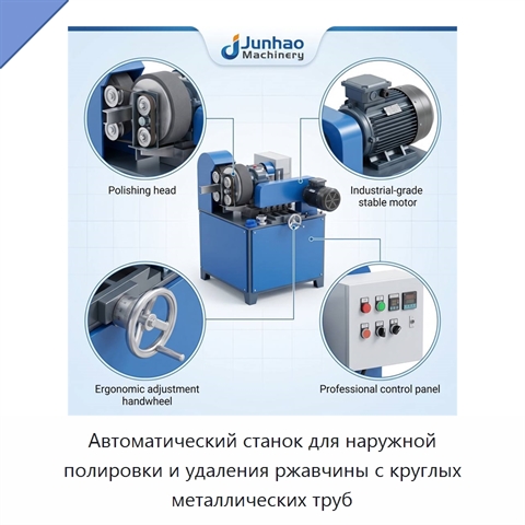 Автоматический станок для наружной полировки и удаления ржавчины с круглых металлических труб