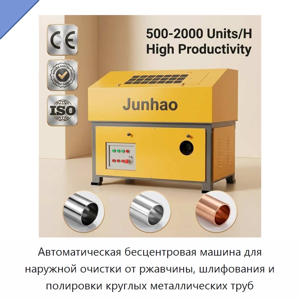 Автоматическая бесцентровая машина для наружной очистки от ржавчины, шлифования и полировки круглых металлических труб — Полировальные станки по металлу