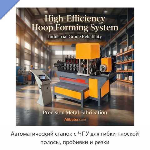 Автоматический станок с ЧПУ для гибки плоской полосы, пробивки и резки