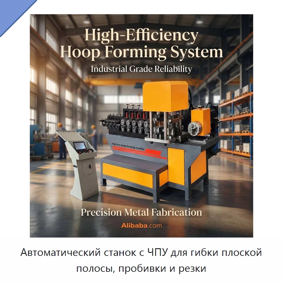 Автоматический станок с ЧПУ для гибки плоской полосы, пробивки и резки — Специальное оборудование для металлообработки и металлургии