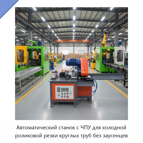 Автоматический станок с ЧПУ для холодной роликовой резки круглых труб без заусенцев