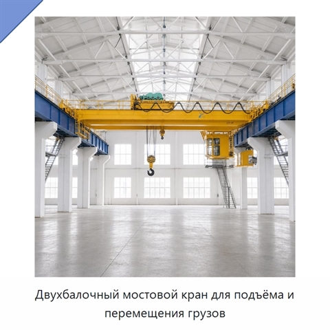 Двухбалочный мостовой кран для подъёма и перемещения грузов