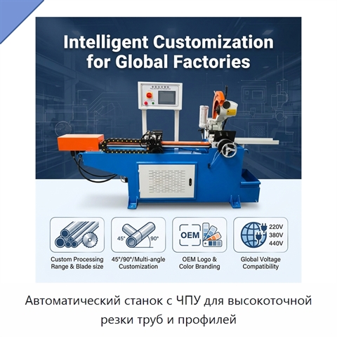 Автоматический станок с ЧПУ для высокоточной резки труб и профилей