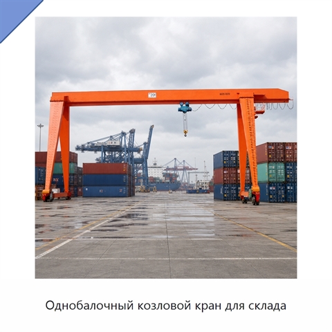 Однобалочный козловой кран для склада