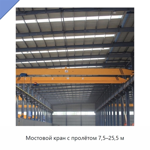 Мостовой кран с пролётом 7,5–25,5 м