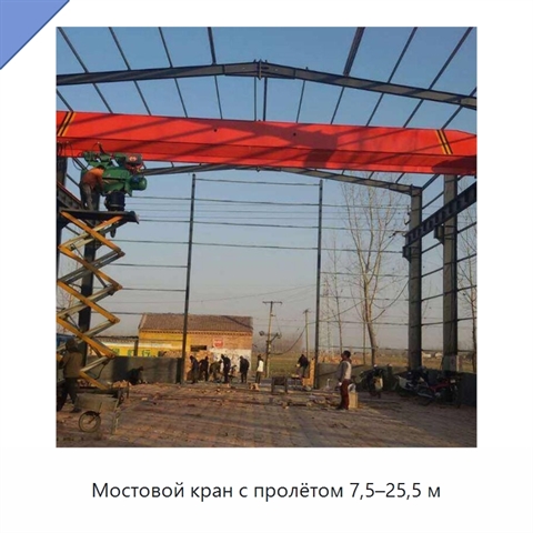 Мостовой кран с пролётом 7,5–25,5 м