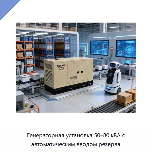 Генераторная установка 50–80 кВА с автоматическим вводом резерва — Дизельные генераторы