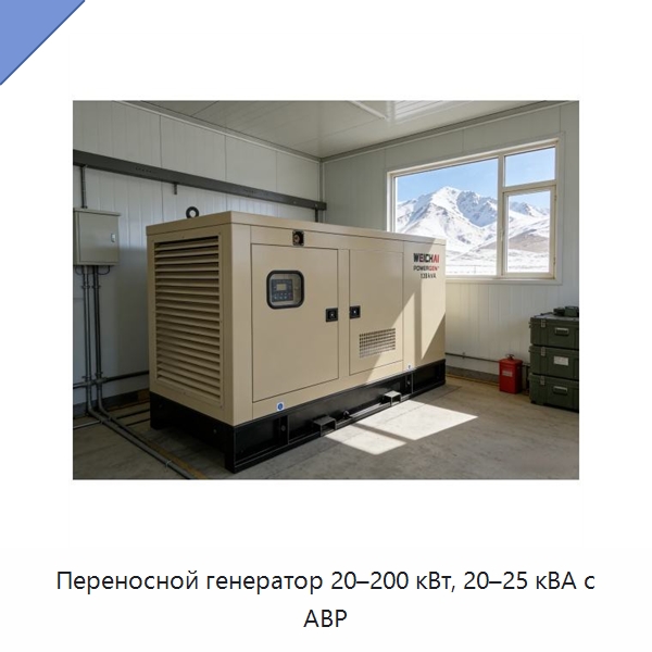 Переносной генератор 20–200 кВт, 20–25 кВА с АВР — Дизельные генераторы