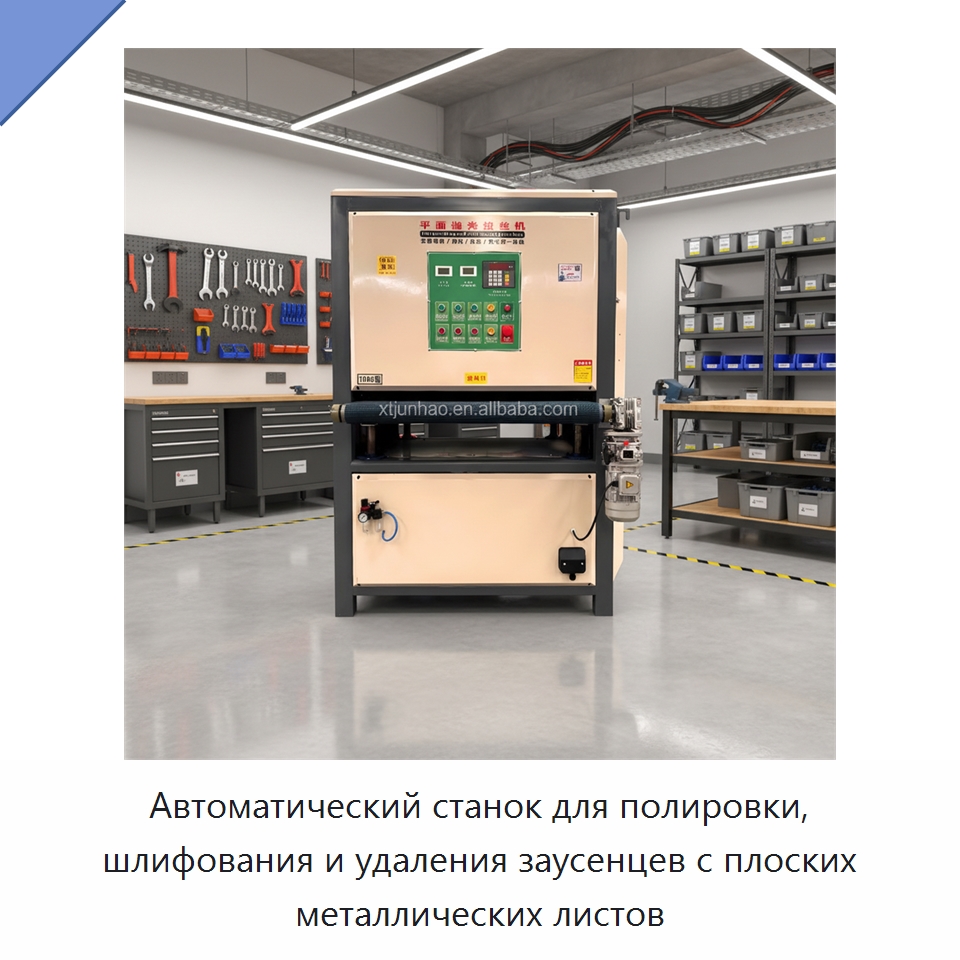 Автоматический станок для полировки, шлифования и удаления заусенцев с плоских металлических листов — Полировальные станки по металлу