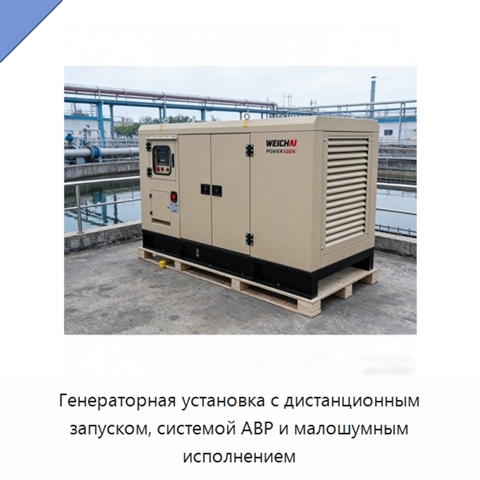 Генераторная установка с дистанционным запуском, системой АВР и малошумным исполнением