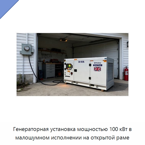 Генераторная установка мощностью 100 кВт в малошумном исполнении на открытой раме — Дизельные генераторы