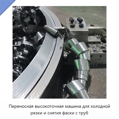Переносная высокоточная машина для холодной резки и снятия фаски с труб