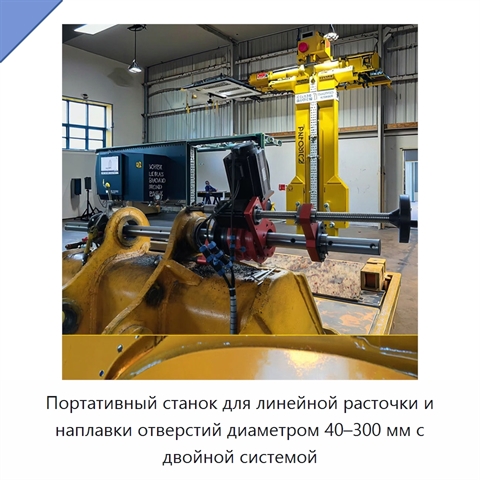 Портативный станок для линейной расточки и наплавки отверстий диаметром 40–300 мм с двойной системой