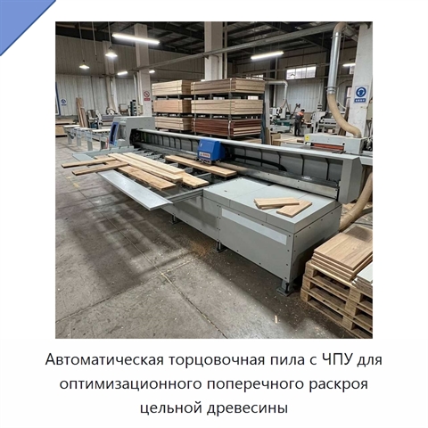 Автоматическая торцовочная пила с ЧПУ для оптимизационного поперечного раскроя цельной древесины
