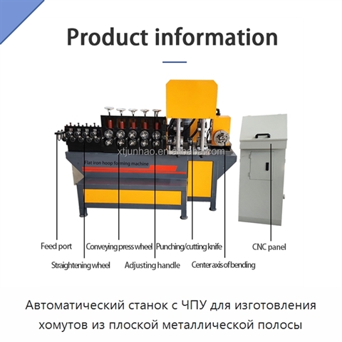 Автоматический станок с ЧПУ для изготовления хомутов из плоской металлической полосы