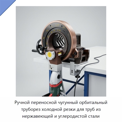 Ручной переносной чугунный орбитальный труборез холодной резки для труб из нержавеющей и углеродистой стали