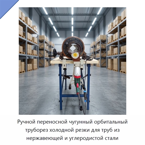 Ручной переносной чугунный орбитальный труборез холодной резки для труб из нержавеющей и углеродистой стали