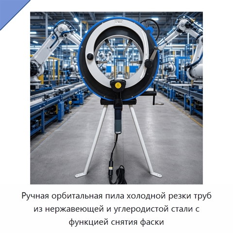 Ручная орбитальная пила холодной резки труб из нержавеющей и углеродистой стали с функцией снятия фаски