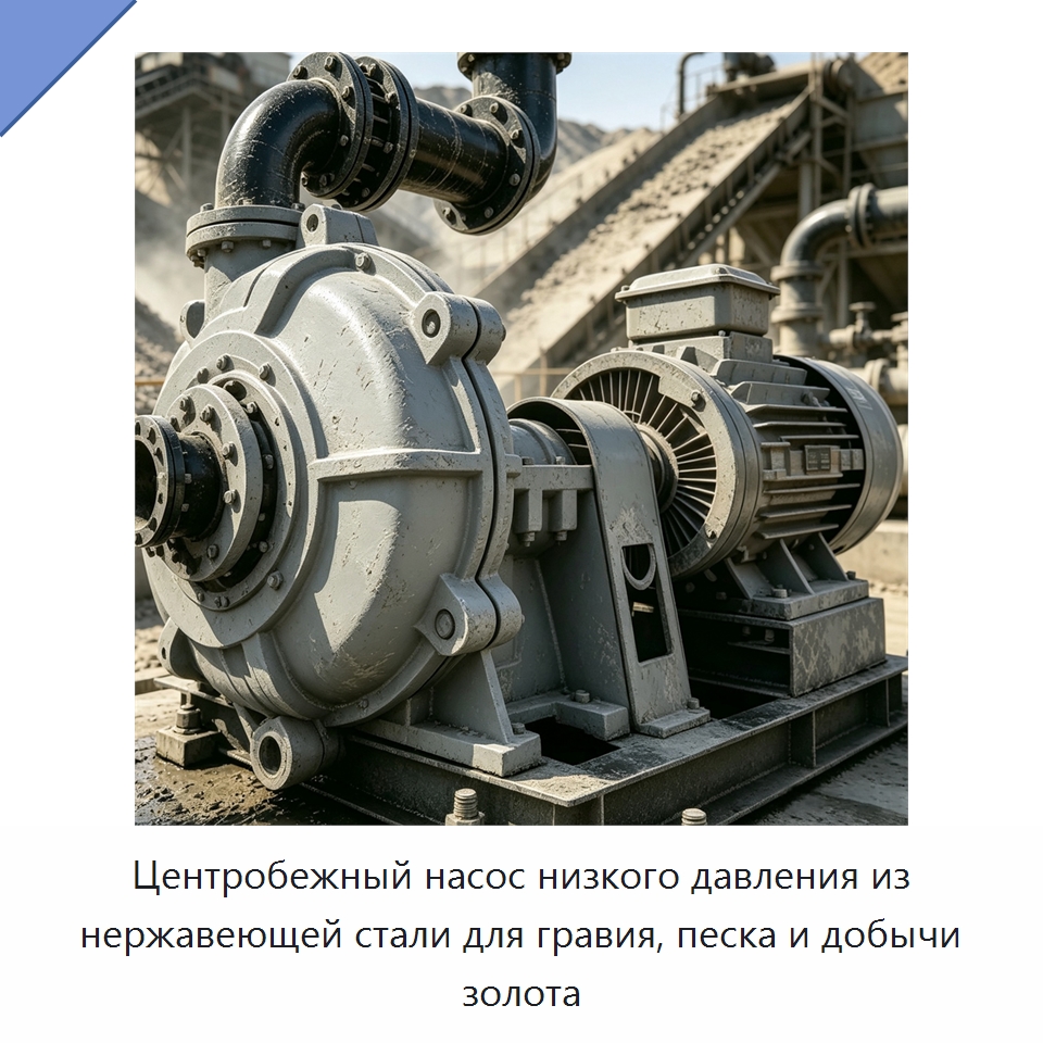 Центробежный насос низкого давления из нержавеющей стали для гравия, песка и добычи золота — Насосы