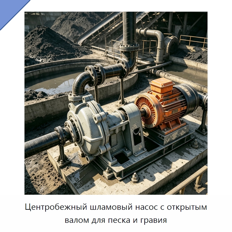 Центробежный шламовый насос с открытым валом для песка и гравия — Насосы