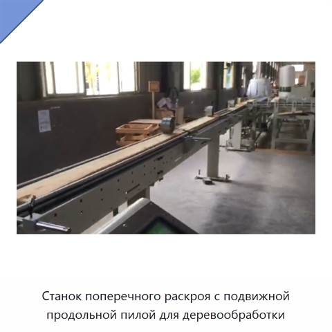 Станок поперечного раскроя с подвижной продольной пилой для деревообработки