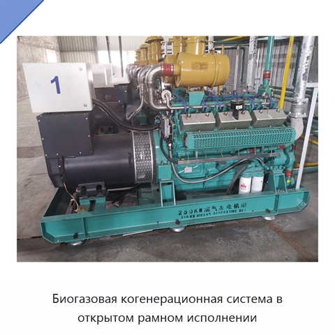 Биогазовая когенерационная система в открытом рамном исполнении