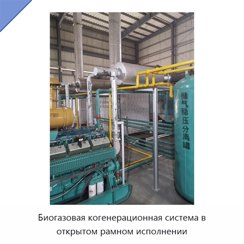 Биогазовая когенерационная система в открытом рамном исполнении