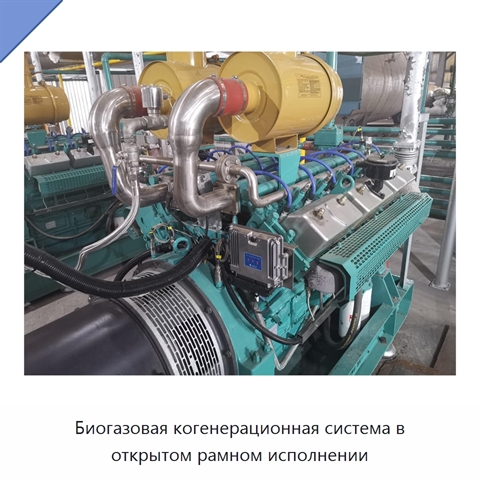 Биогазовая когенерационная система в открытом рамном исполнении