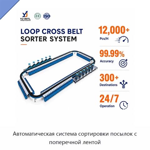 Автоматическая система сортировки посылок с поперечной лентой