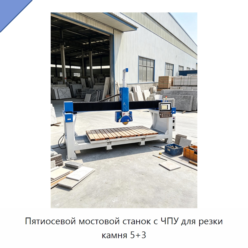 Пятиосевой мостовой станок с ЧПУ для резки камня 5+3 — Оборудование для обработки камня