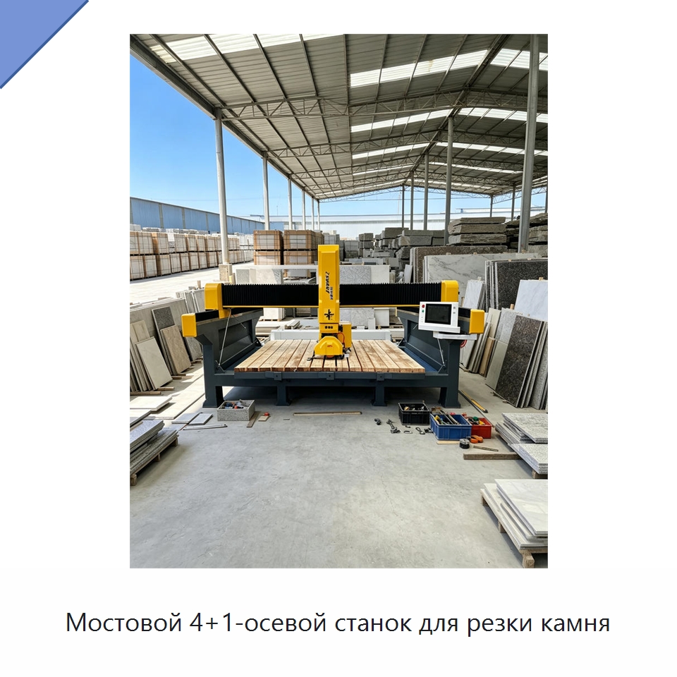 Мостовой 4+1-осевой станок для резки камня — Оборудование для обработки камня