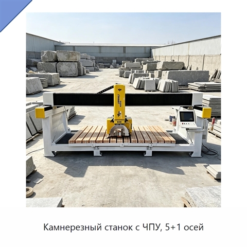 Камнерезный станок с ЧПУ, 5+1 осей