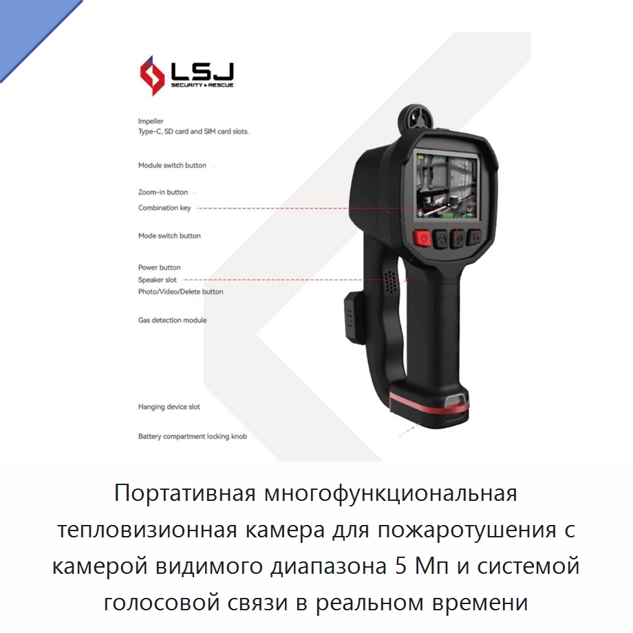 Портативная многофункциональная тепловизионная камера для пожаротушения с камерой видимого диапазона 5 Мп и системой голосовой связи в реальном времени — Приборы для электрических испытаний