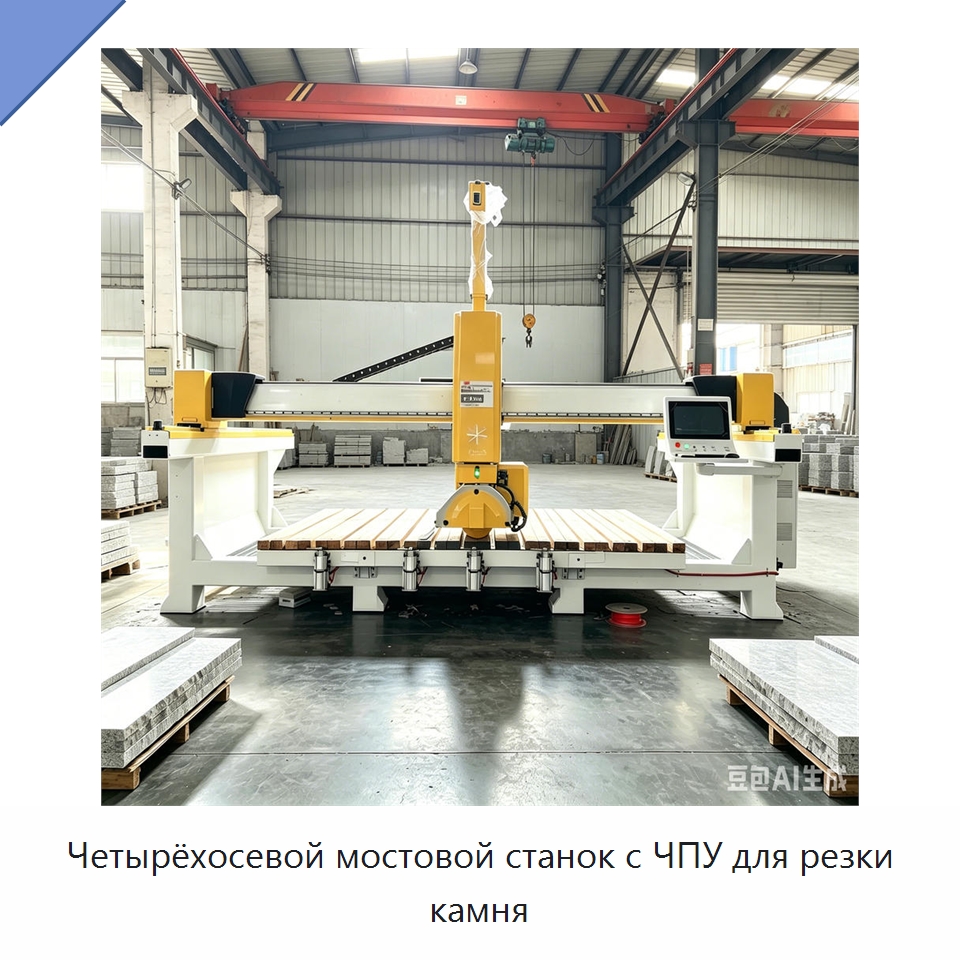 Четырёхосевой мостовой станок с ЧПУ для резки камня — Оборудование для обработки камня