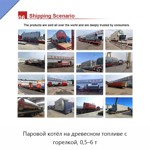 Паровой котёл на древесном топливе с горелкой, 0,5–6 т