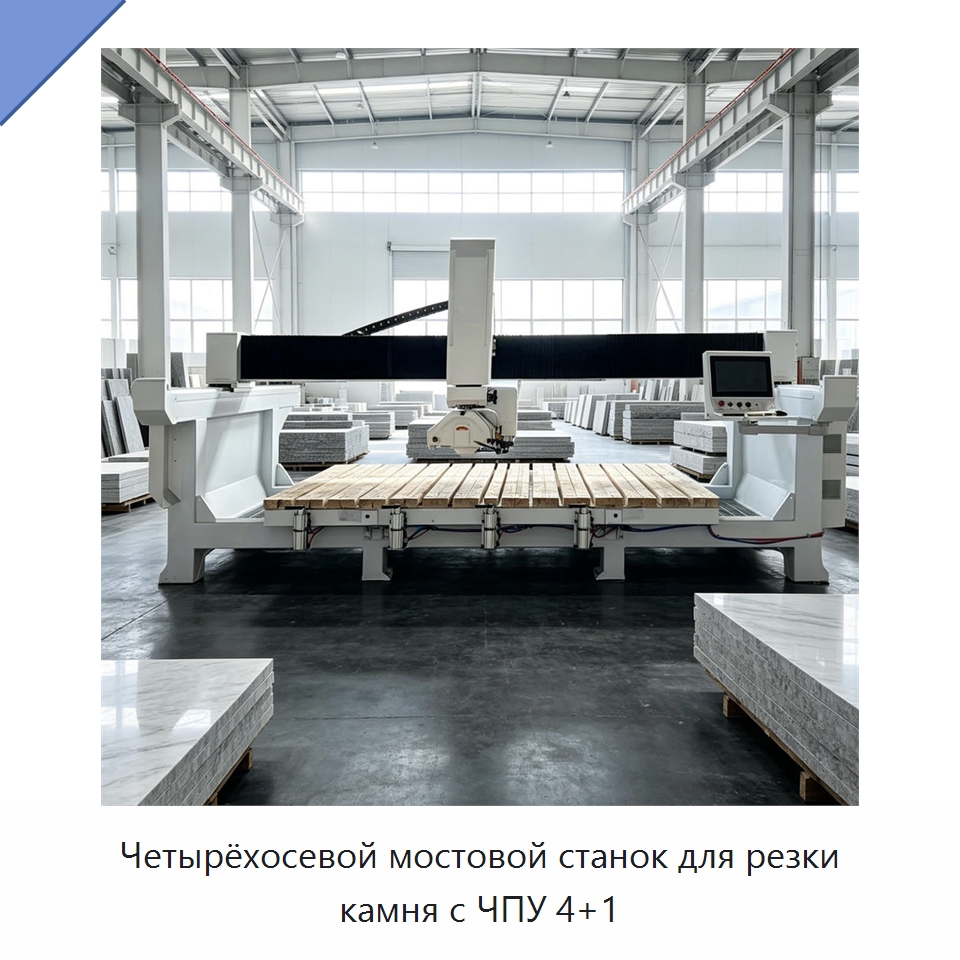 Четырёхосевой мостовой станок для резки камня с ЧПУ 4+1 — Оборудование для обработки камня