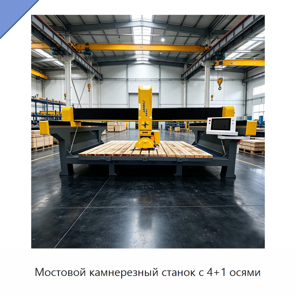 Мостовой камнерезный станок с 4+1 осями — Оборудование для обработки камня