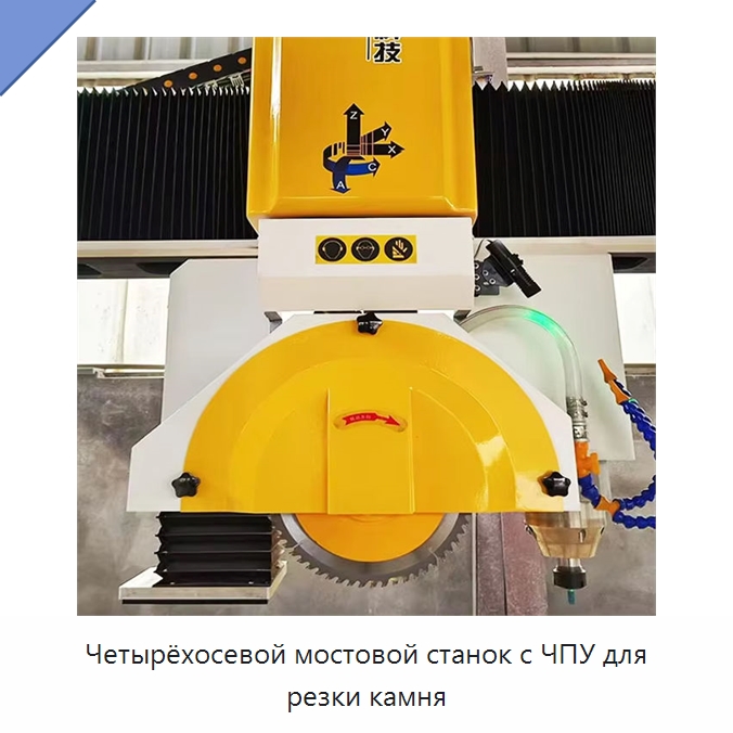 Четырёхосевой мостовой станок с ЧПУ для резки камня — Оборудование для обработки камня