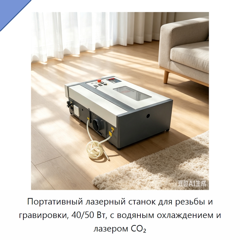 Портативный лазерный станок для резьбы и гравировки, 40/50 Вт, с водяным охлаждением и лазером CO₂ — Лазерные гравировальные станки