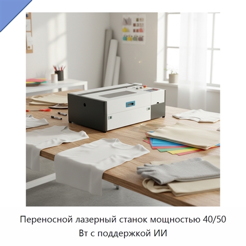 Переносной лазерный станок мощностью 40/50 Вт с поддержкой ИИ