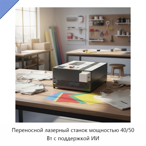 Переносной лазерный станок мощностью 40/50 Вт с поддержкой ИИ