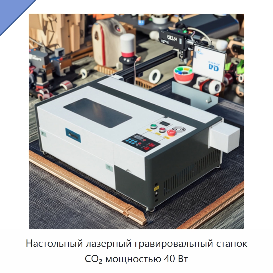 Настольный лазерный гравировальный станок CO₂ мощностью 40 Вт — Лазерные гравировальные станки
